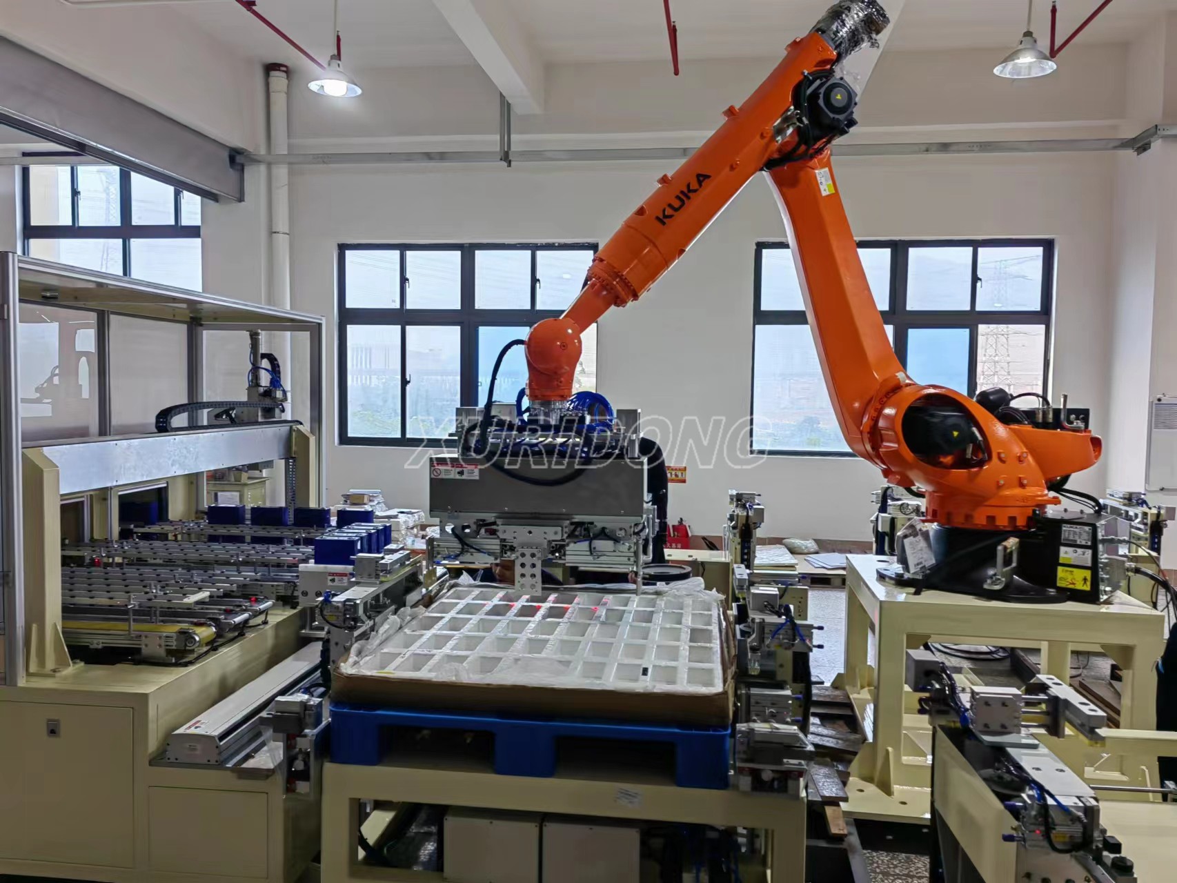 方殼電池分選組盤(pán)包裝線 (2)